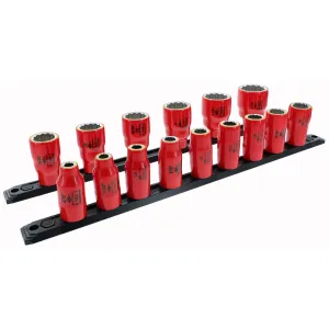 15 Piece Insulated Socket Set 1/2" Drive - SAE