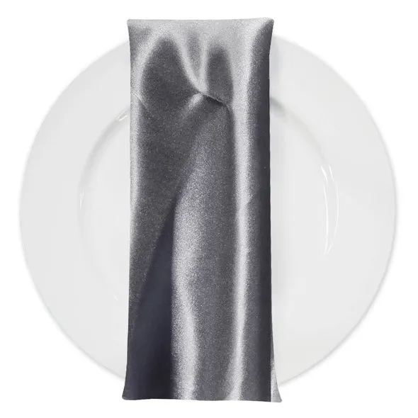 166pcs - Bridal Satin Table Napkin 18"x18" Square - Gray 665