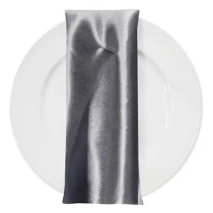 166pcs - Bridal Satin Table Napkin 18"x18" Square - Gray 665