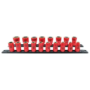 18 Piece Insulated Socket Set 3/8" Drive - Metric
