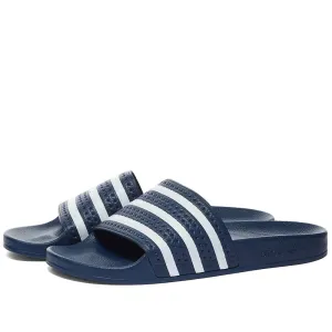 Adidas Adilette slides, navy/white