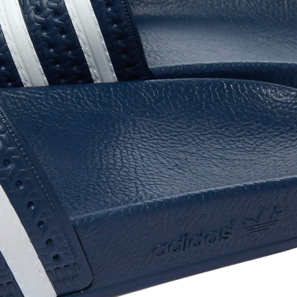 Adidas Adilette slides, navy/white