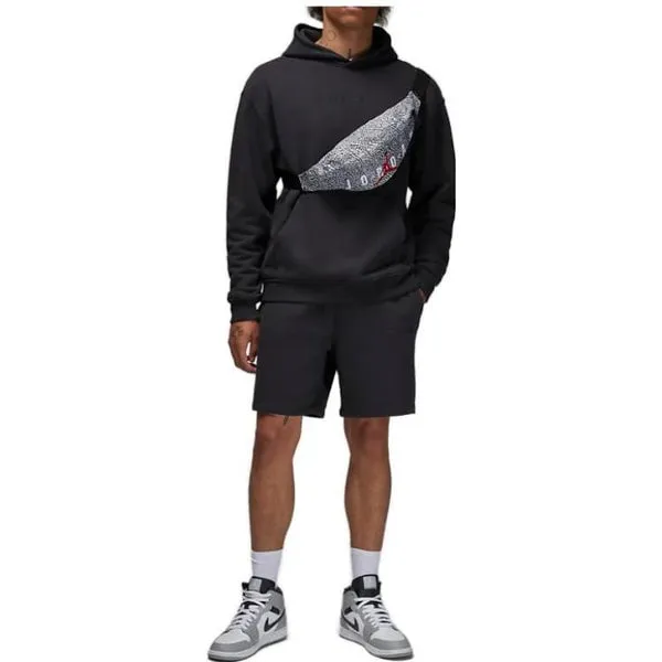Air Jordan Wordmark Fleece Hoodie 'Black', black