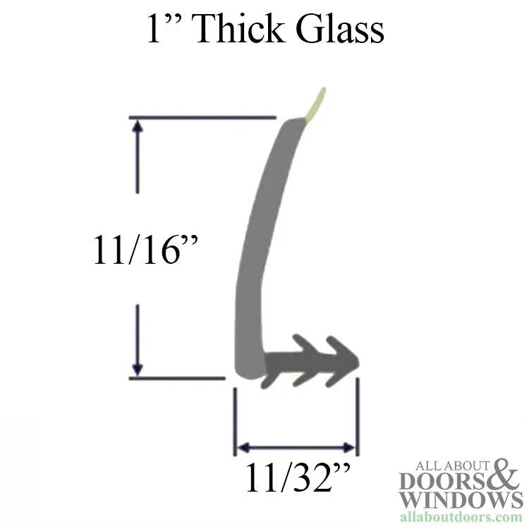Andersen Casement and Picture window vinyl bead for 1" insulated glass 17-1/32"- Terratone