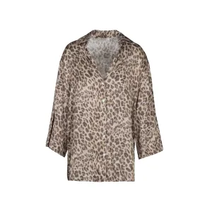 Astrid  Women's Woven Button-Up Shirt  Leo Print