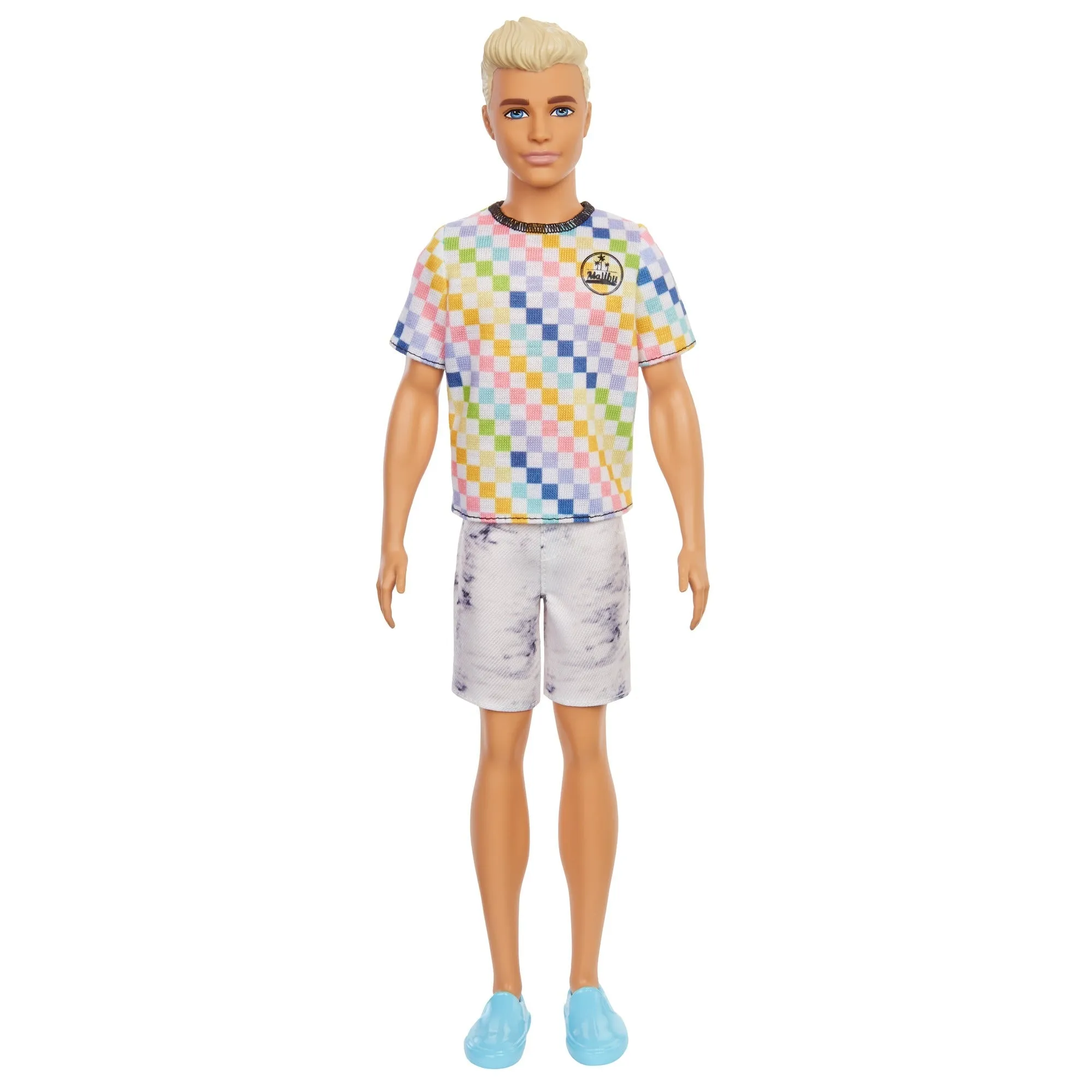 Barbie Fashionista Ken Doll - 174 Malibu Multi Coloured Checkered Tee