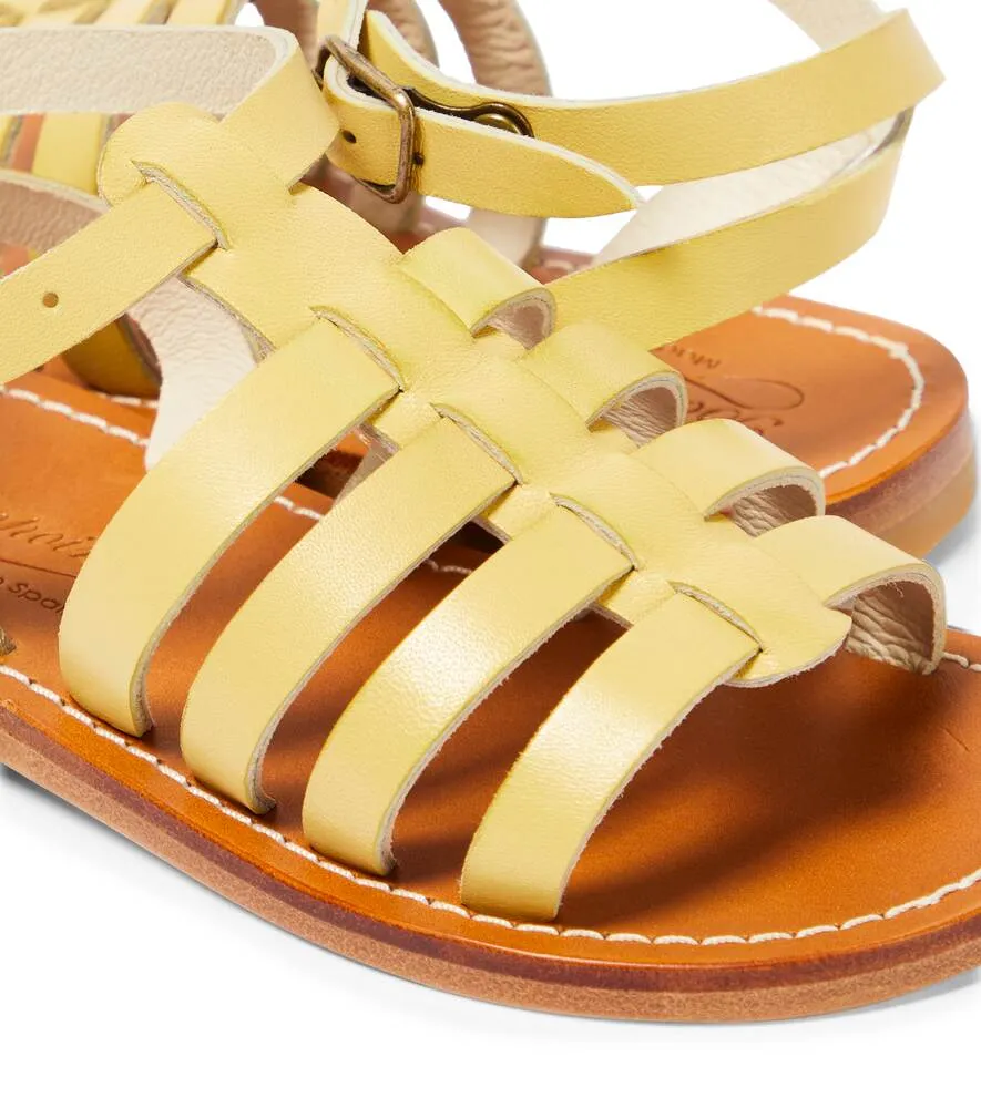 Bonpoint leather sandals, yellow