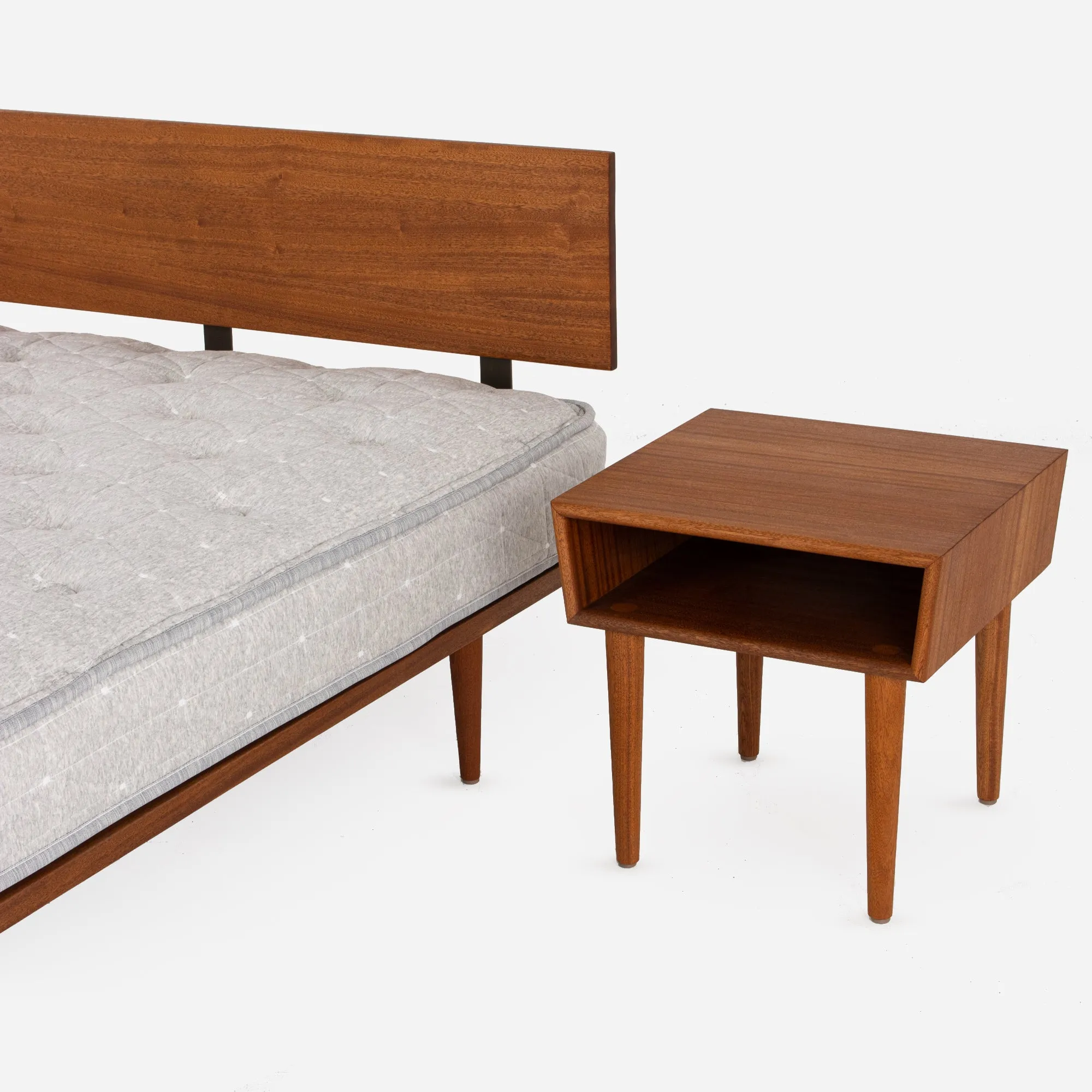 Case Study® Furniture Solid Wood Bed / Lief® Mattress / Bedside Bundle