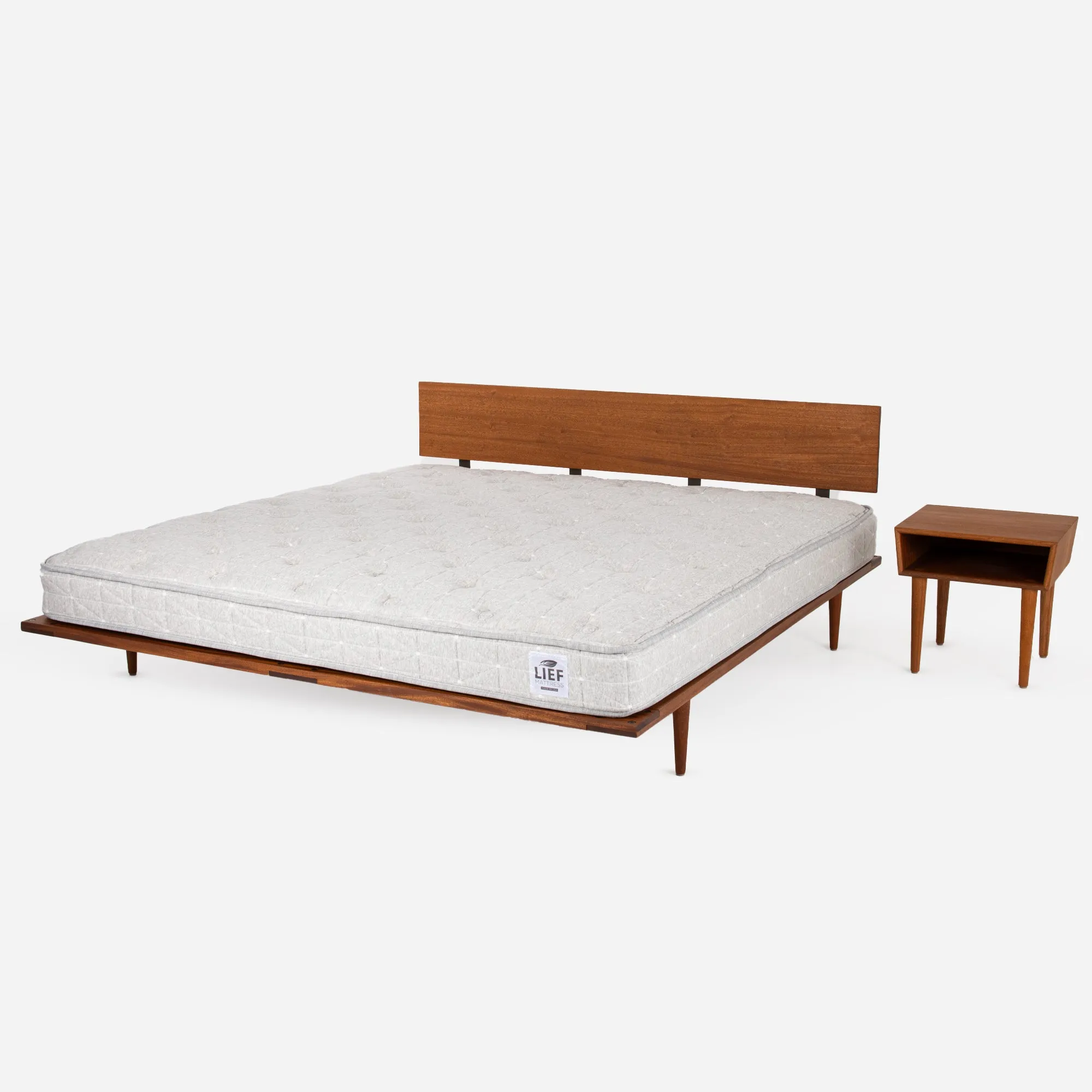 Case Study® Furniture Solid Wood Bed / Lief® Mattress / Bedside Bundle