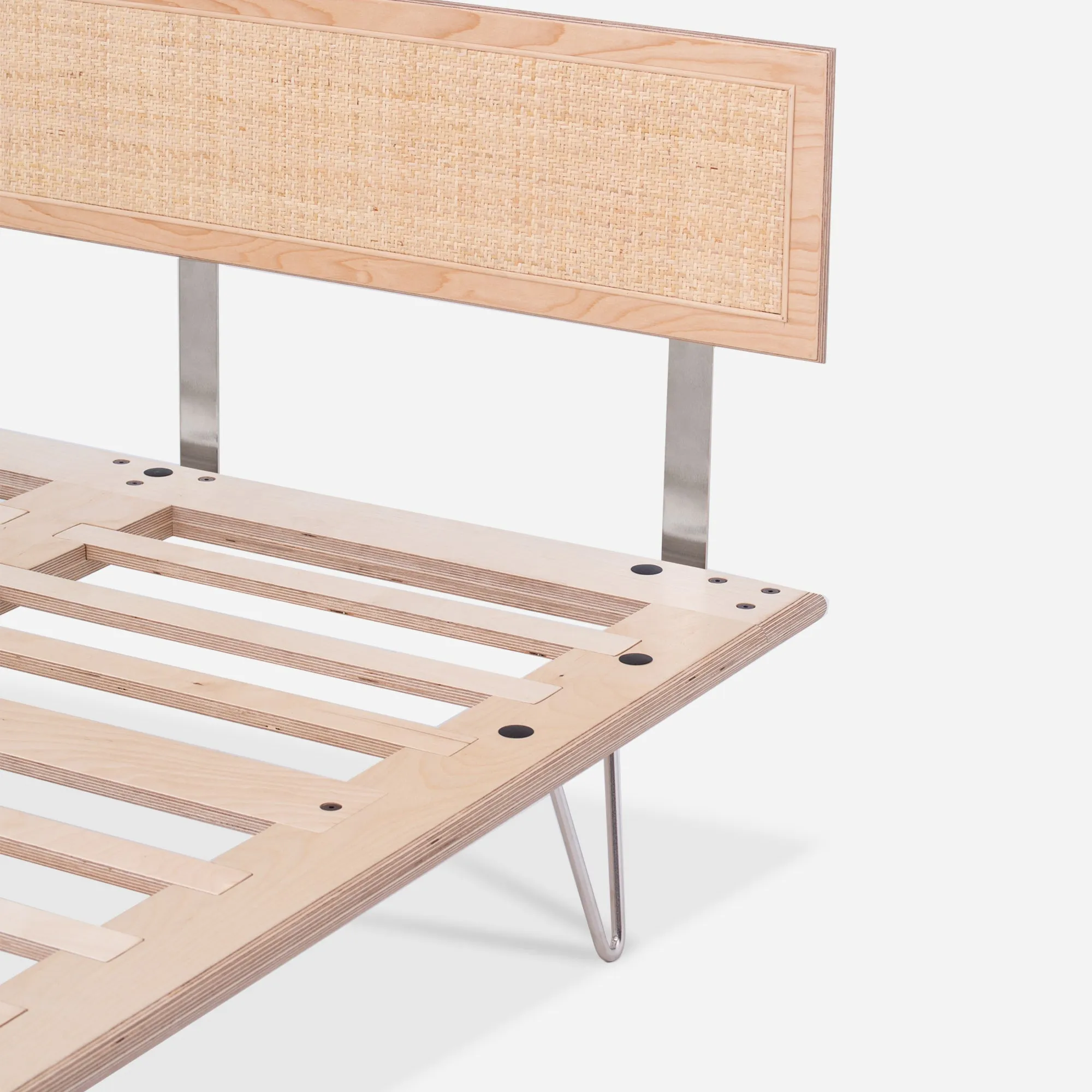 Case Study® Furniture V-Leg Bed with Cane Headboard & Lief® Mattress Bundle