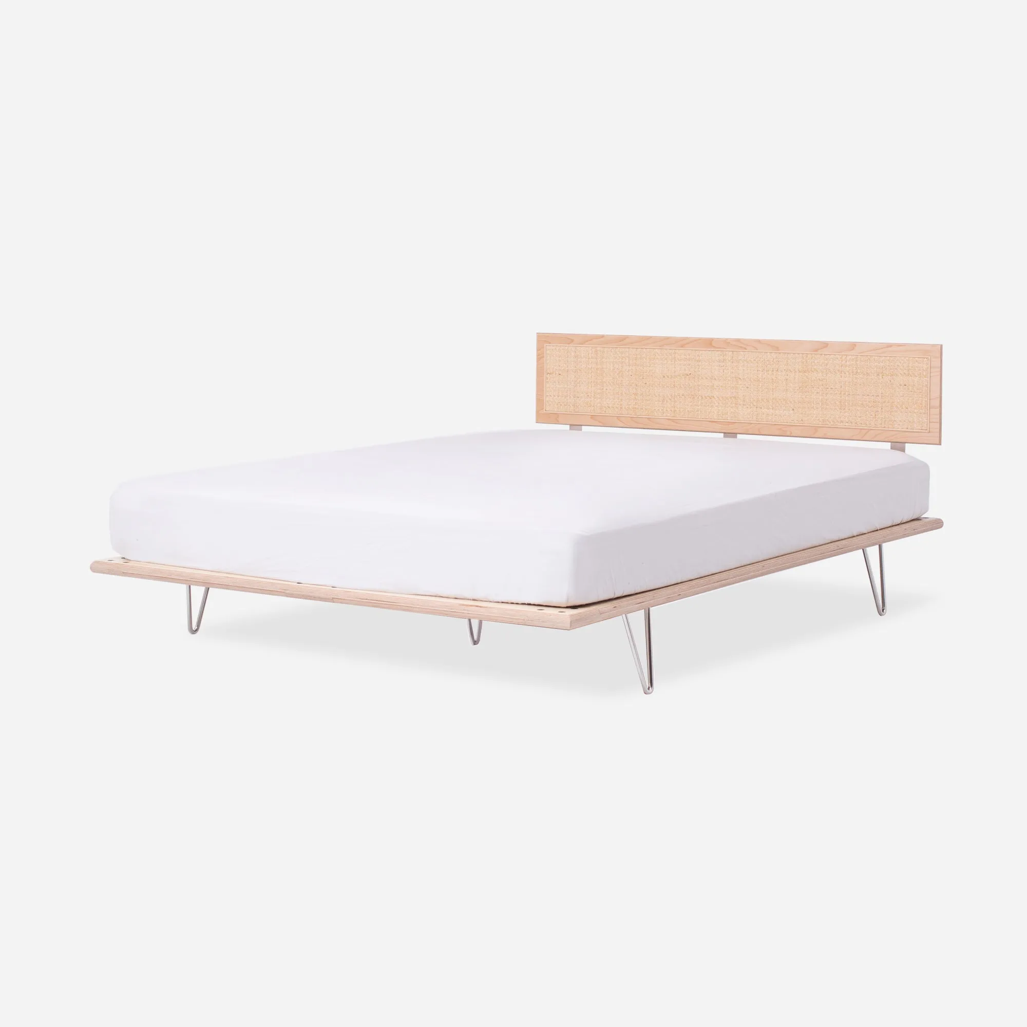 Case Study® Furniture V-Leg Bed with Cane Headboard & Lief® Mattress Bundle