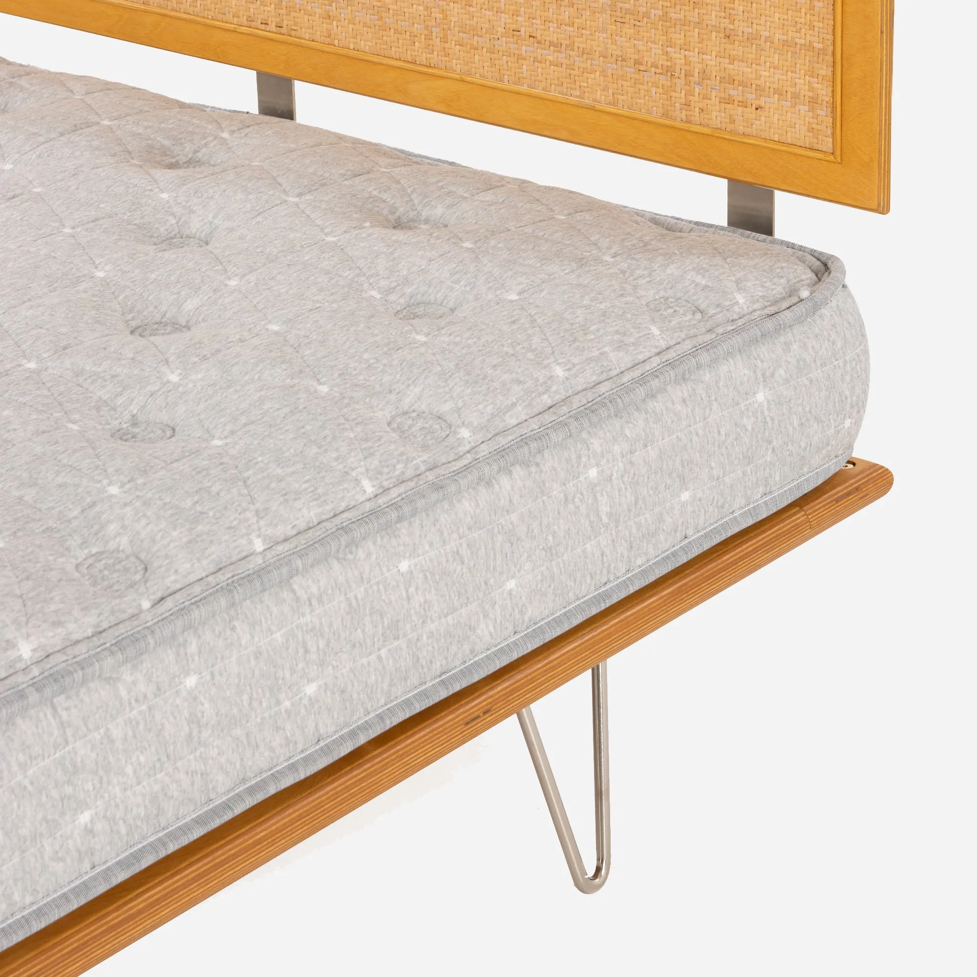Case Study® Furniture V-Leg Bed with Cane Headboard & Lief® Mattress Bundle