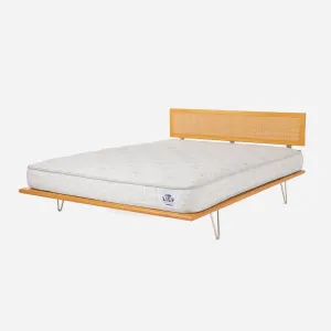 Case Study® Furniture V-Leg Bed with Cane Headboard & Lief® Mattress Bundle