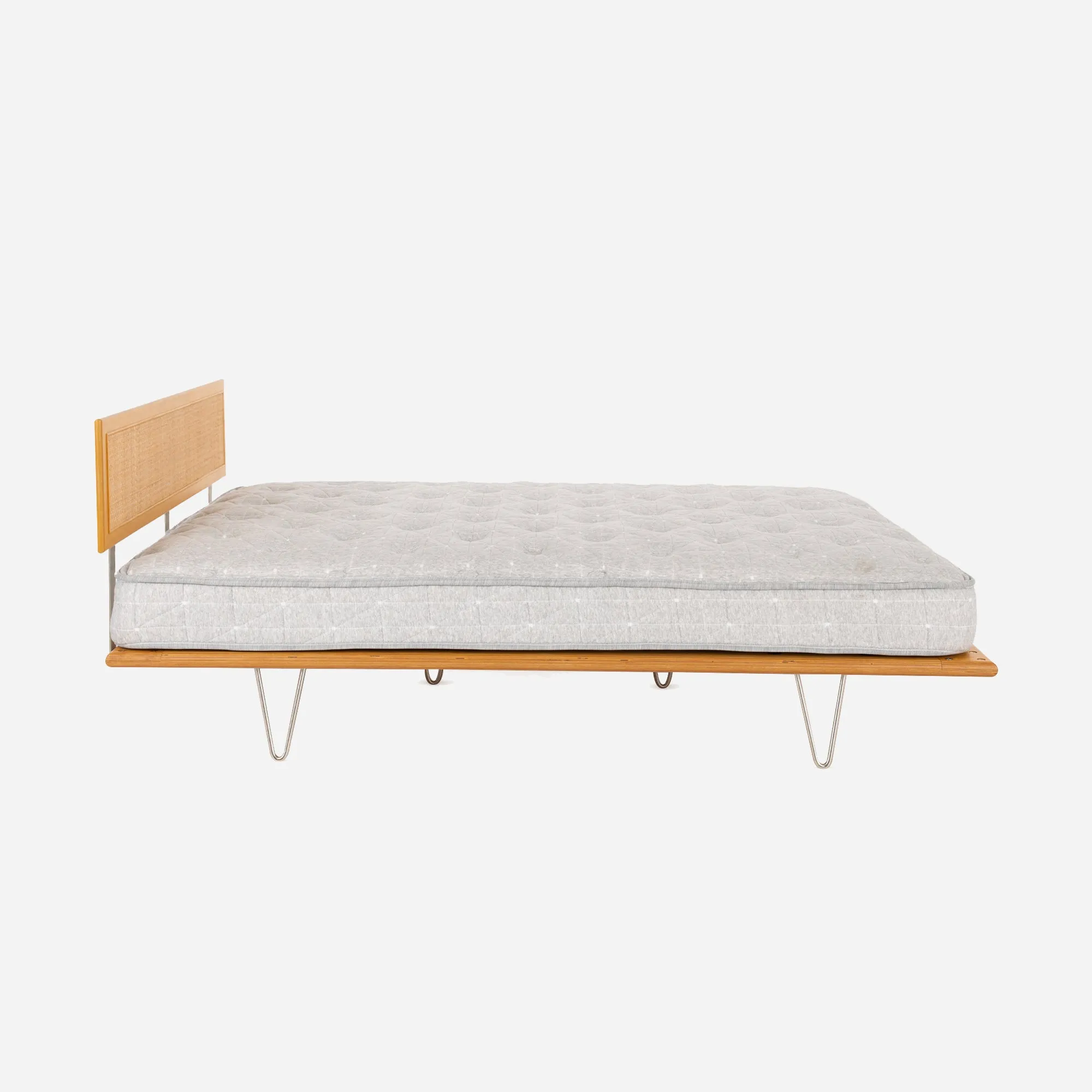 Case Study® Furniture V-Leg Bed with Cane Headboard & Lief® Mattress Bundle