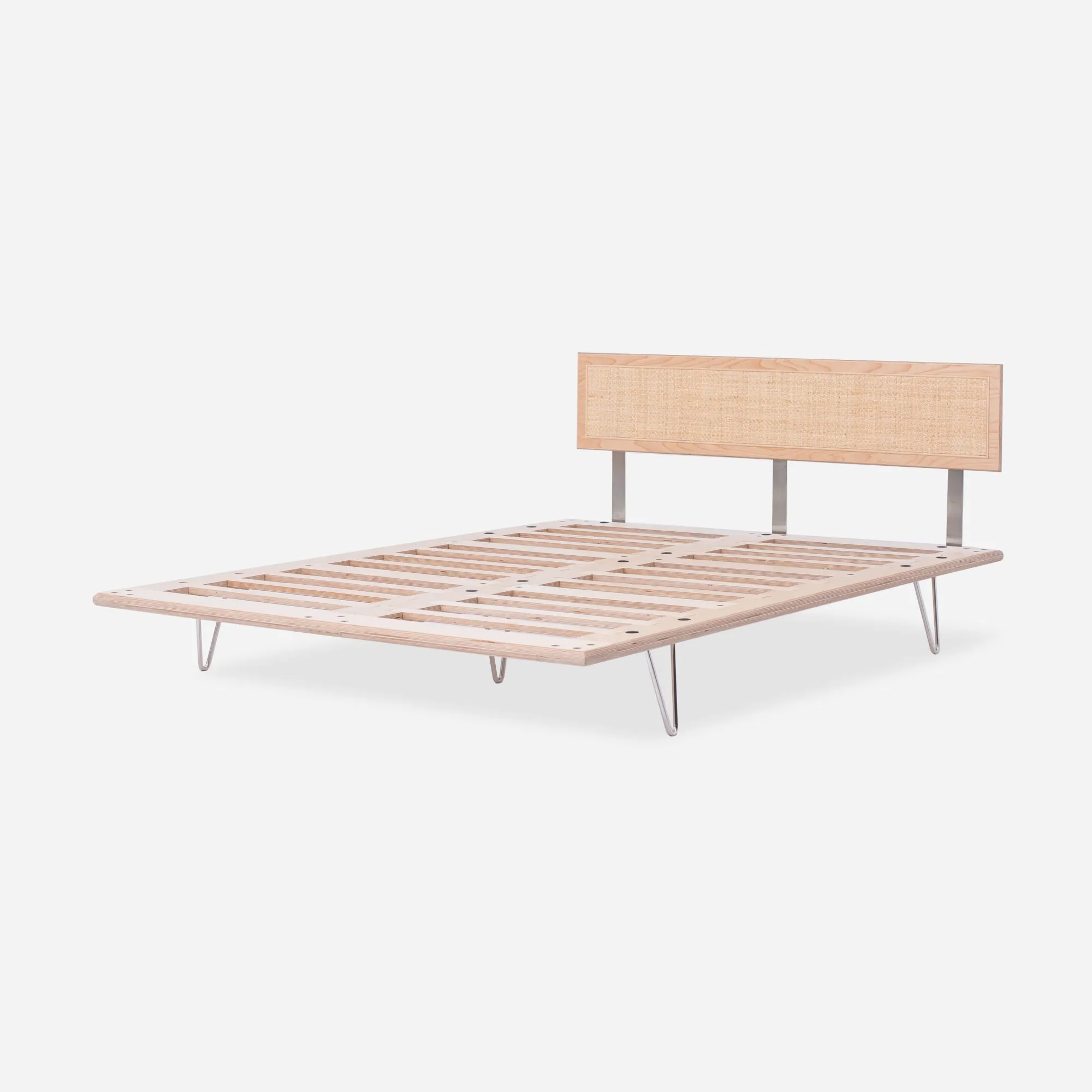 Case Study® Furniture V-Leg Bed with Cane Headboard & Lief® Mattress Bundle