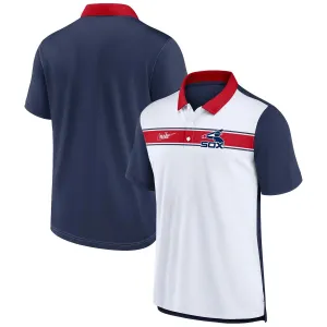 Chicago White Sox Nike Men's White/Navy Striped Polo Shirt