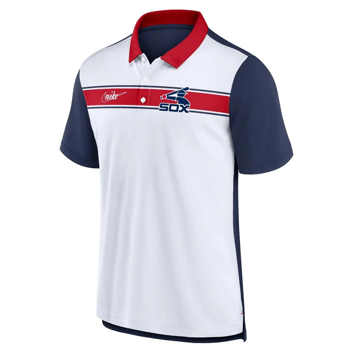 Chicago White Sox Nike Men's White/Navy Striped Polo Shirt