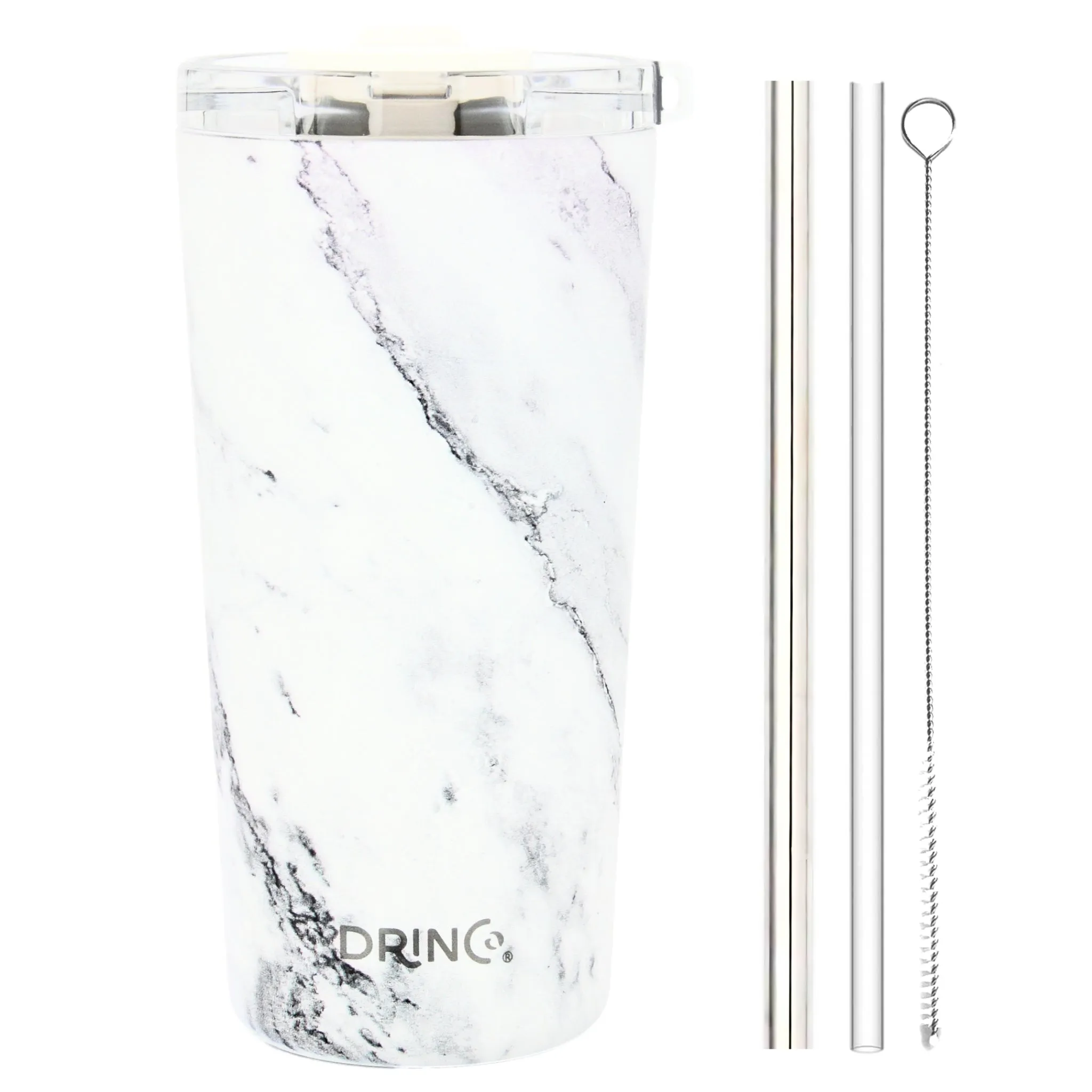 DRINCO®  Seattle 20oz Leakproof Tumbler with Straw - Calacatta Marble