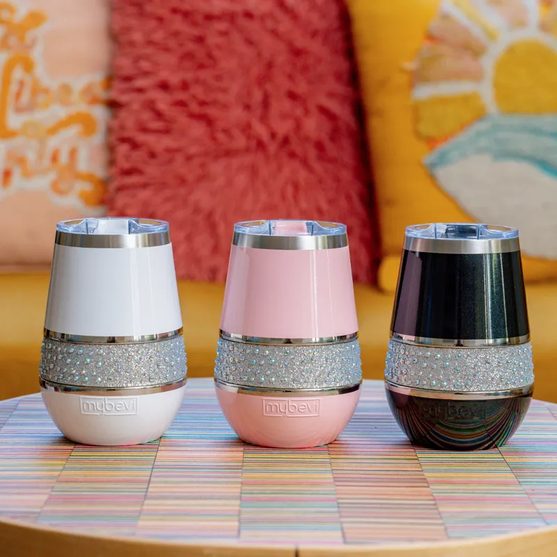 Hollywood 12oz Rocks Insulated Tumbler - Customizable | Bling Wine Tumbler with Lid