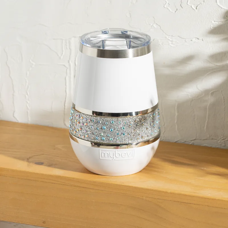 Hollywood 12oz Rocks Insulated Tumbler - Customizable | Bling Wine Tumbler with Lid