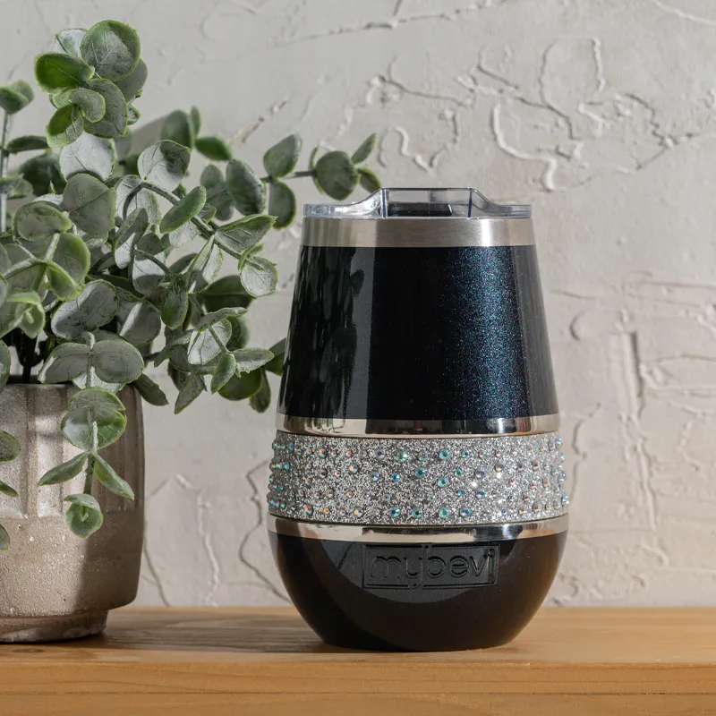 Hollywood 12oz Rocks Insulated Tumbler - Customizable | Bling Wine Tumbler with Lid