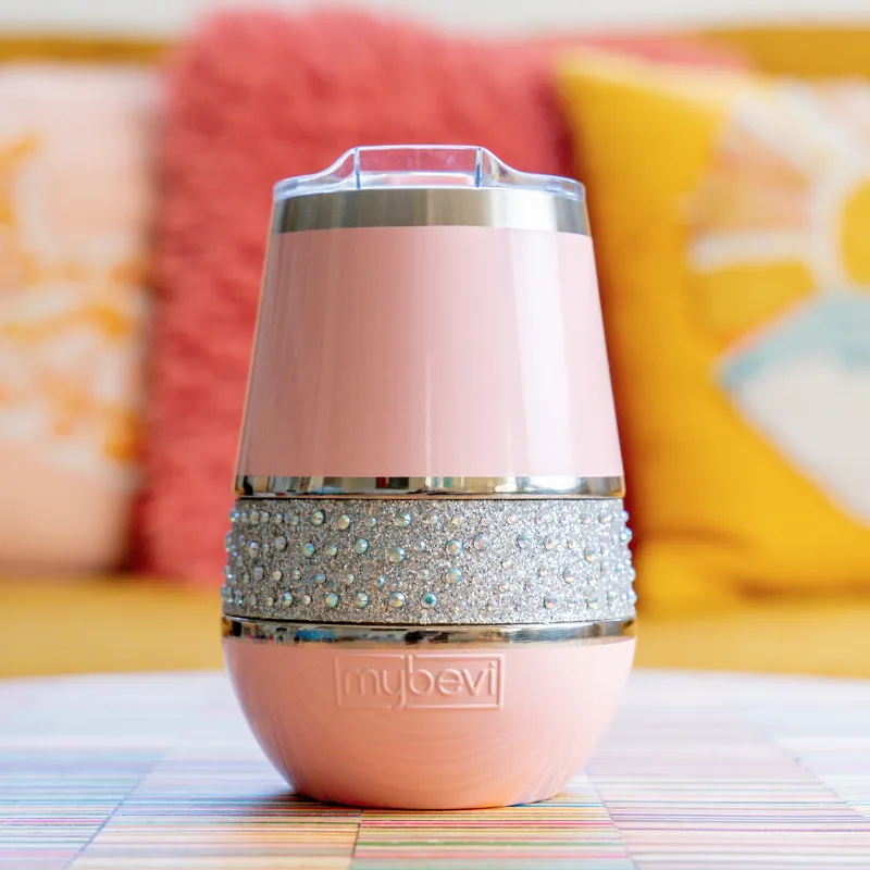 Hollywood 12oz Rocks Insulated Tumbler - Customizable | Bling Wine Tumbler with Lid