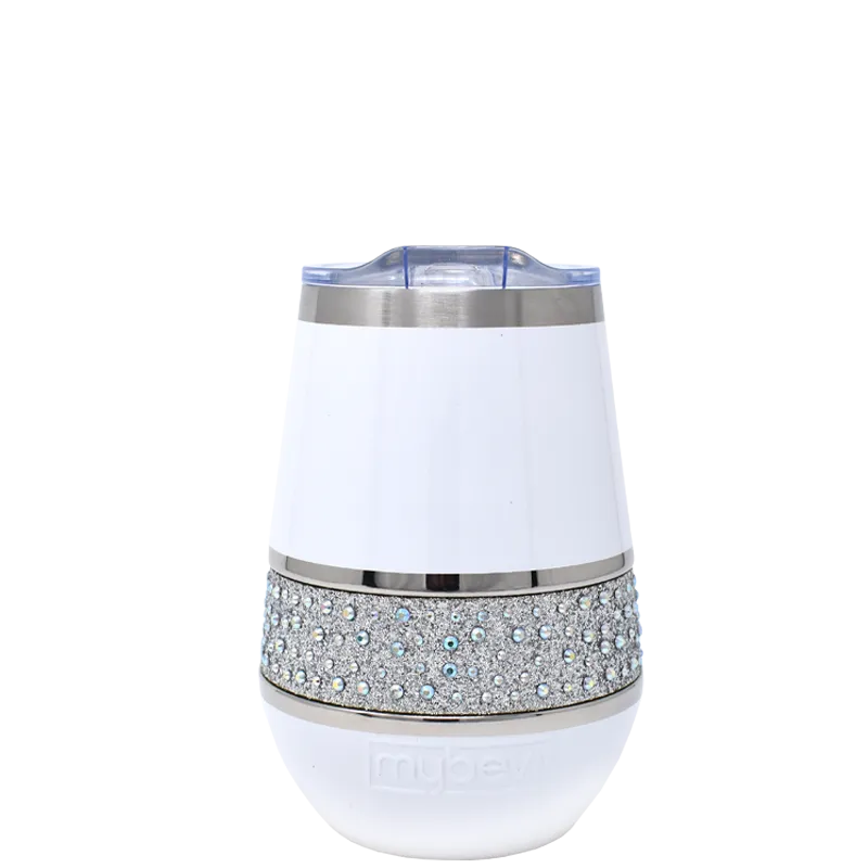 Hollywood 12oz Rocks Insulated Tumbler - Customizable | Bling Wine Tumbler with Lid