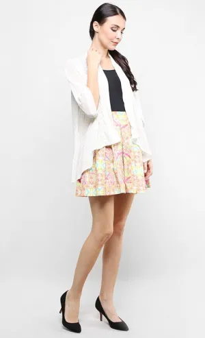 KALEIDODAZZLED BOX PLEAT MINI SKIRT