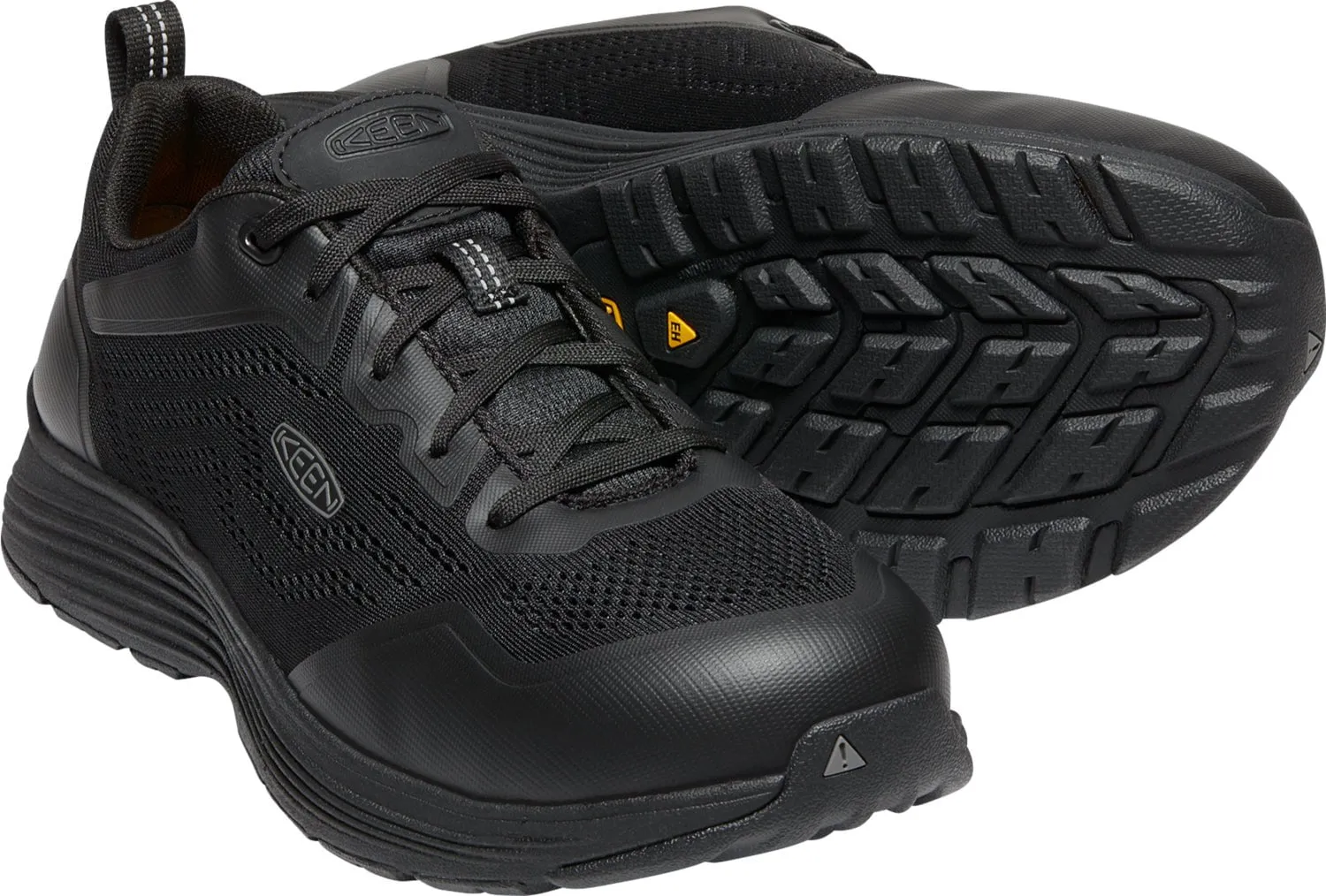 Keen Utility Mens Sparta II Black/Black Mesh Work Shoes
