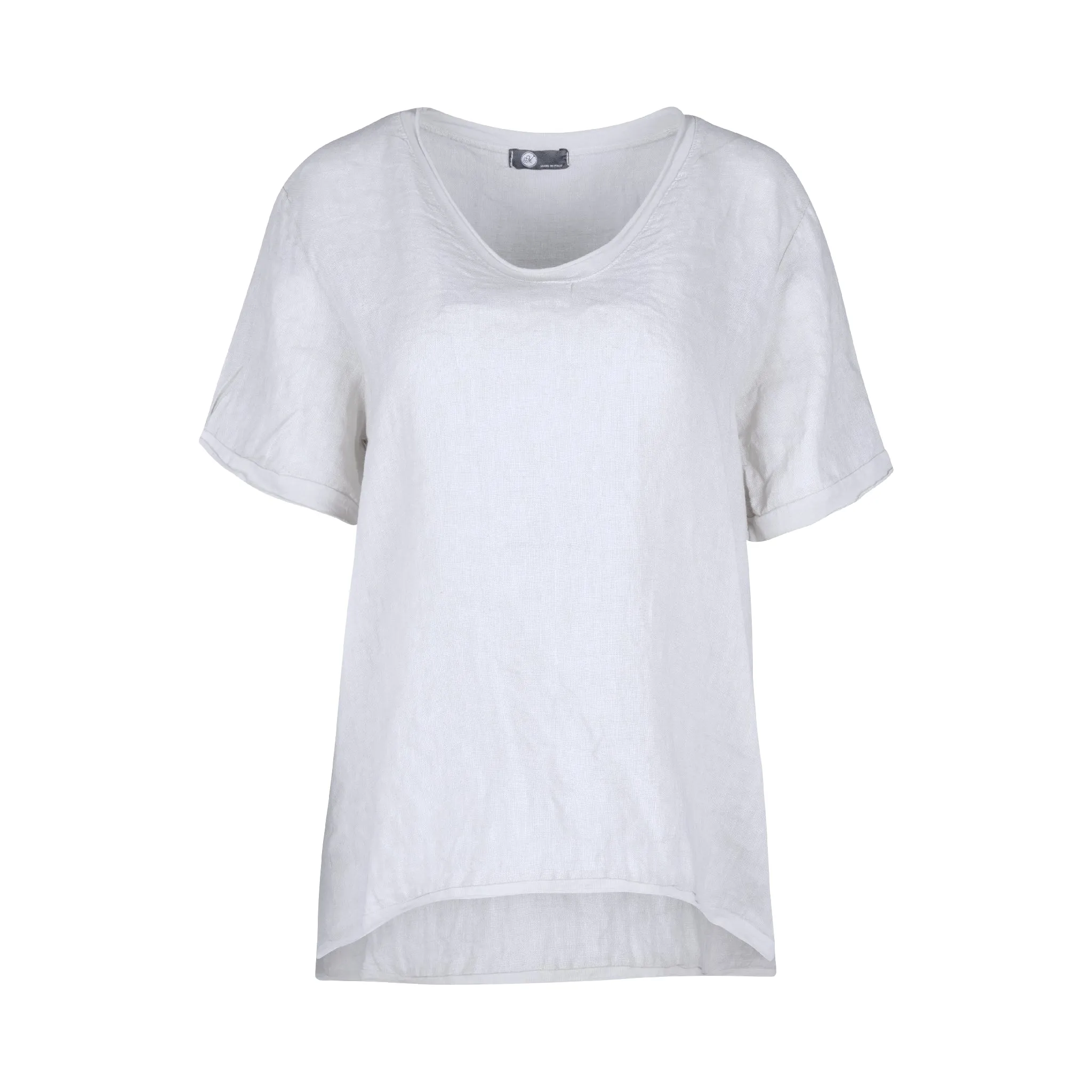 M Made in Italy  Women's Knit and Woven Combo Top