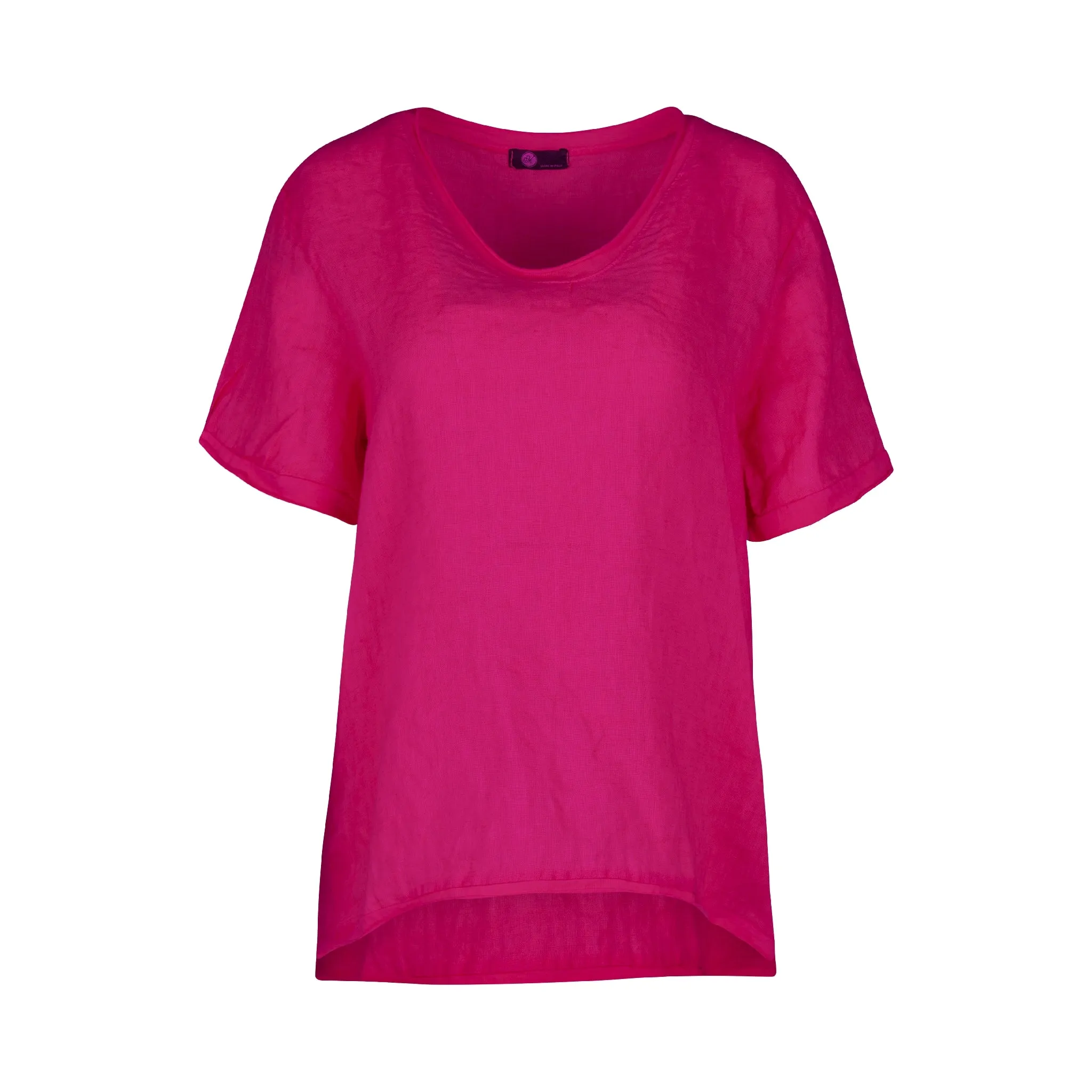 M Made in Italy  Women's Knit and Woven Combo Top