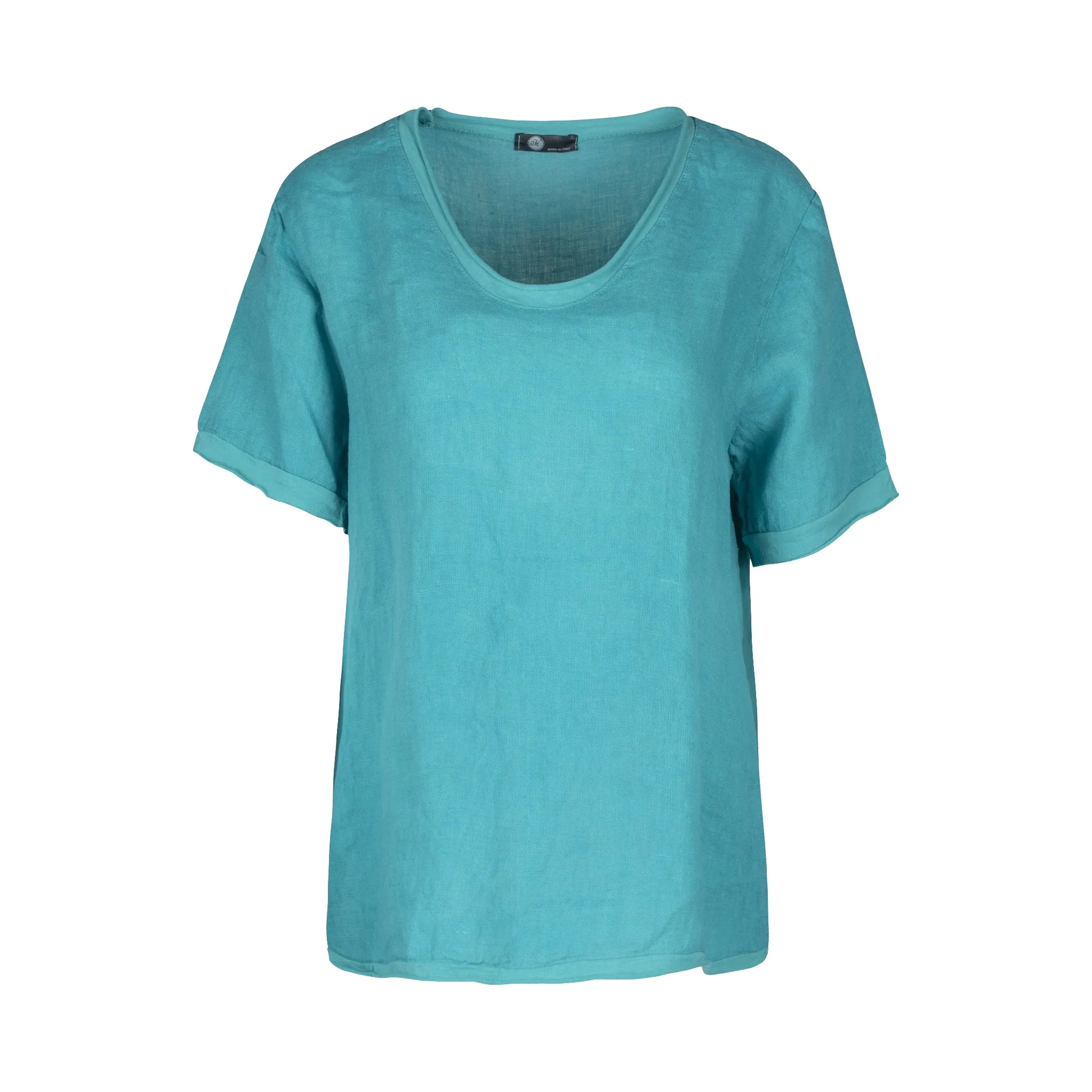 M Made in Italy  Women's Knit and Woven Combo Top