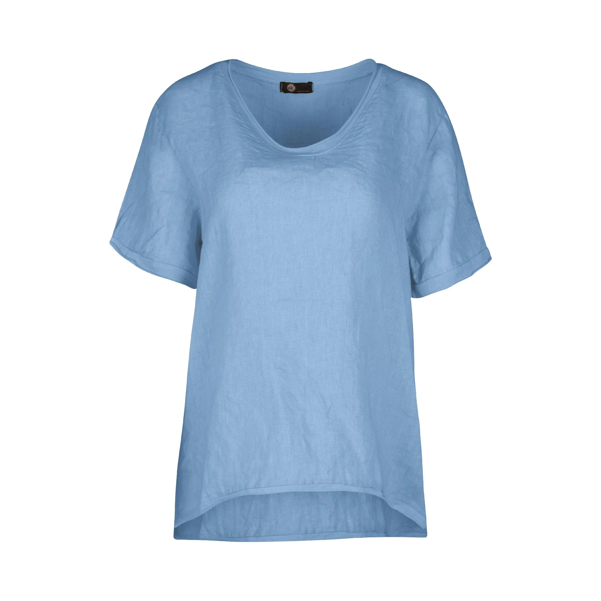 M Made in Italy  Women's Knit and Woven Combo Top