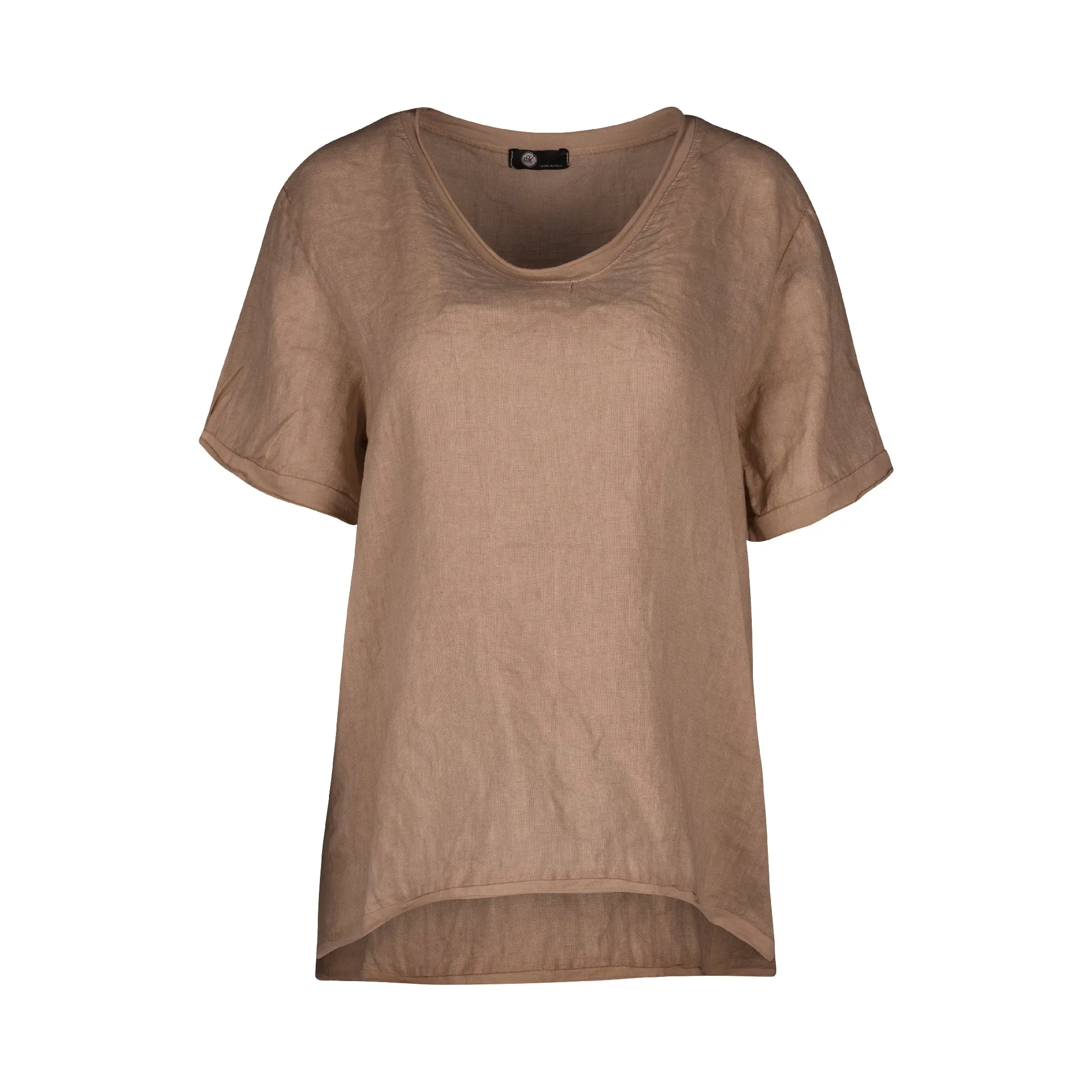 M Made in Italy  Women's Knit and Woven Combo Top