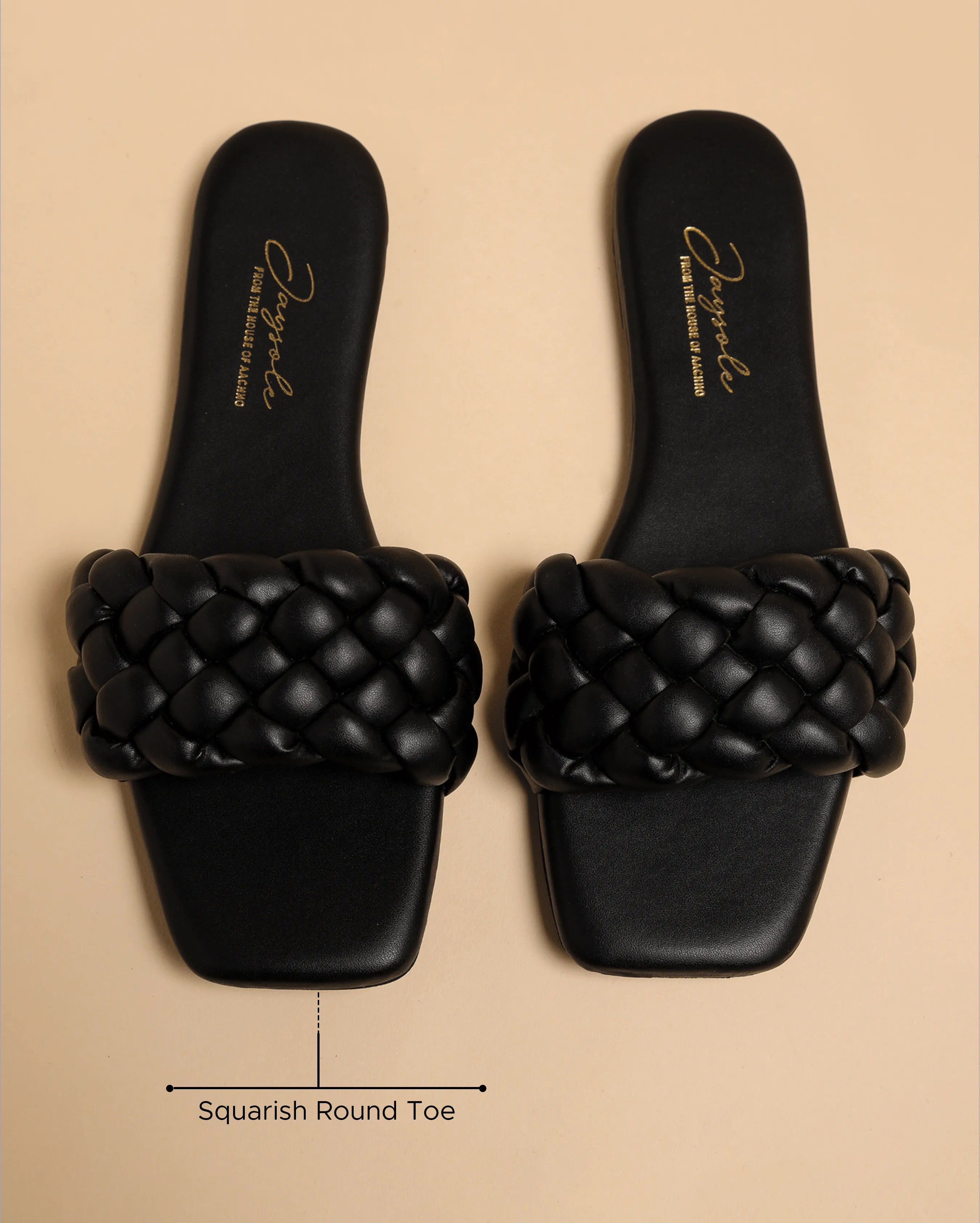 Mallard Black Braided Slides