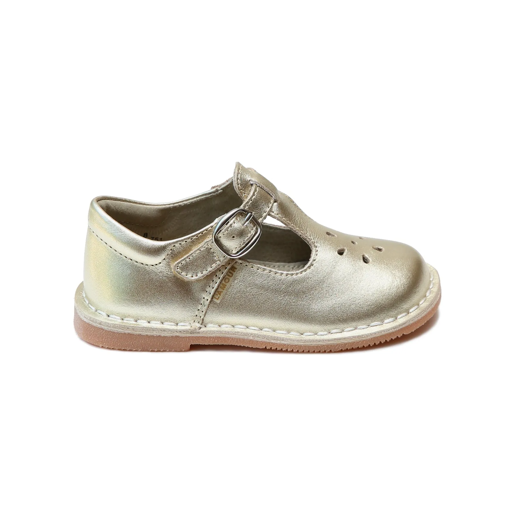 Mary Janes Metallic Leather T-Strap | Joy