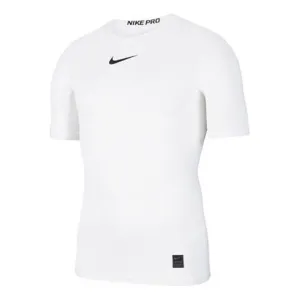Men's Nike Pro Sports Tight Short Sleeve White T-Shirt, white