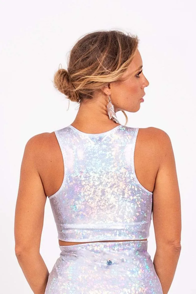 Mesh-Front Crop Top | 13 Colors