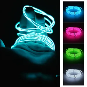 Neon LED Flexible Light Glow 10Ft Wire String Strip Rope Decor Controller 3 Mode