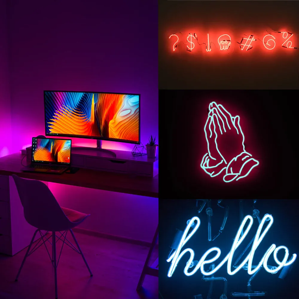 Neon LED Flexible Light Glow 10Ft Wire String Strip Rope Decor Controller 3 Mode