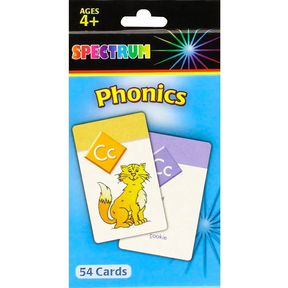 NEW 54 Phonics Flash Cards Preschool Pre-K Toddler Kindergarten Ages 4 
