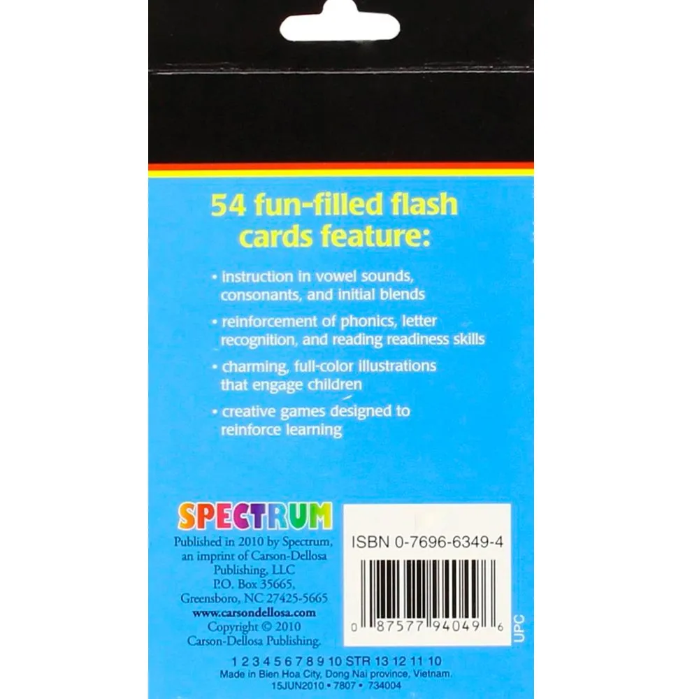 NEW 54 Phonics Flash Cards Preschool Pre-K Toddler Kindergarten Ages 4 