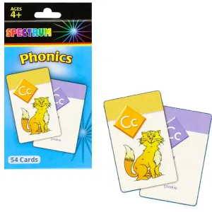 NEW 54 Phonics Flash Cards Preschool Pre-K Toddler Kindergarten Ages 4 