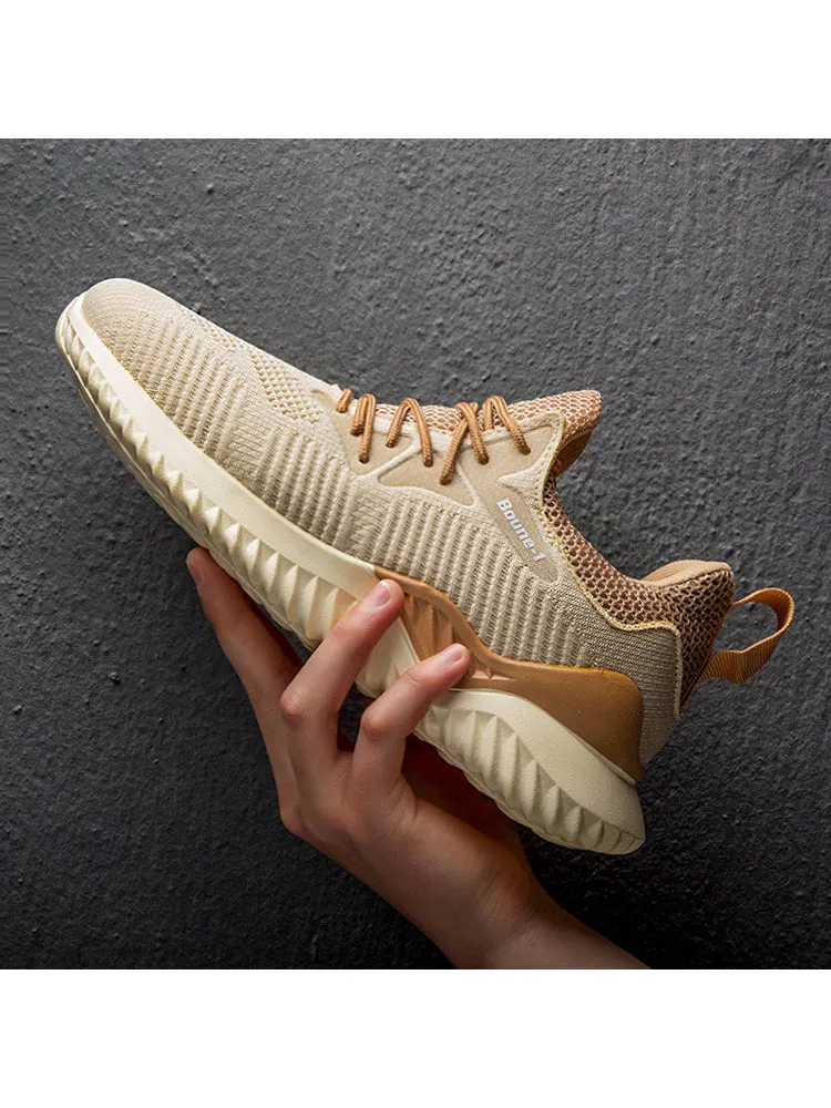Non-Slip Flyknit Breathable Lightweight Thick Bottom Casual Shoes