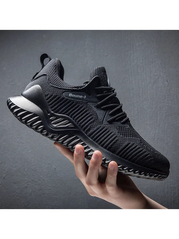 Non-Slip Flyknit Breathable Lightweight Thick Bottom Casual Shoes