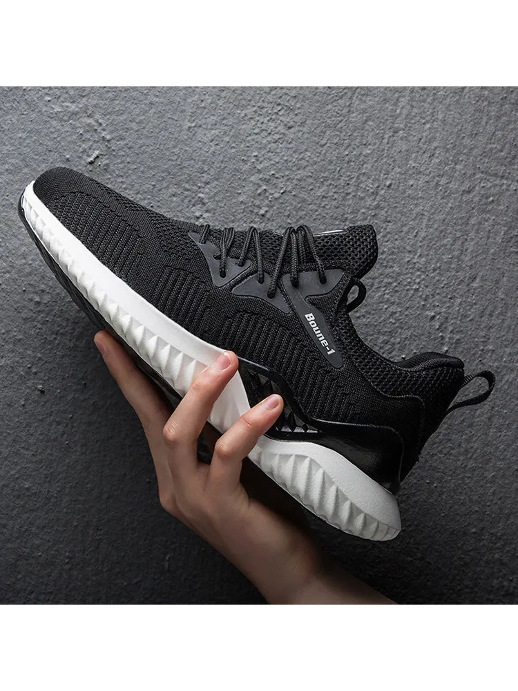 Non-Slip Flyknit Breathable Lightweight Thick Bottom Casual Shoes