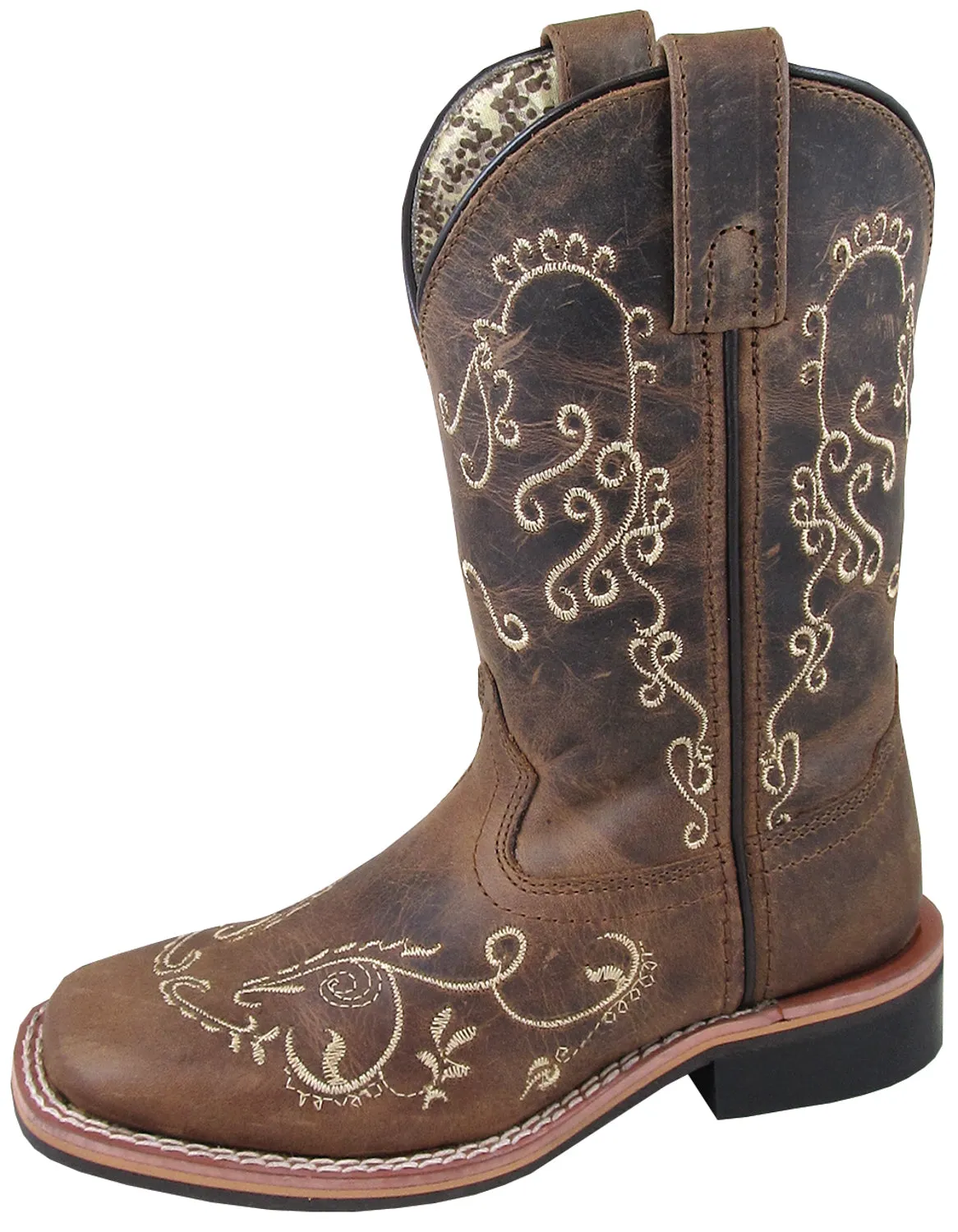 Smoky Mountain Youth Girls Marilyn Brown Leather Cowboy Boots 6.5 D