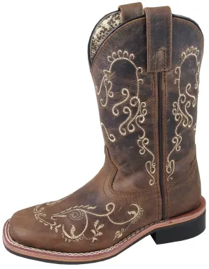 Smoky Mountain Youth Girls Marilyn Brown Leather Cowboy Boots 6.5 D